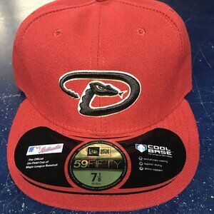 New Era 59Fifty MLB Arizona Diamondbacks Red On Field Fitted Hat Cap Size 7-1/8